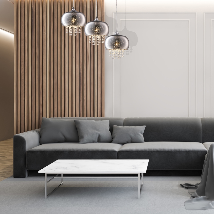 Křišťálový lustr na lanku STARLIGHT 3xE14/40W/230V