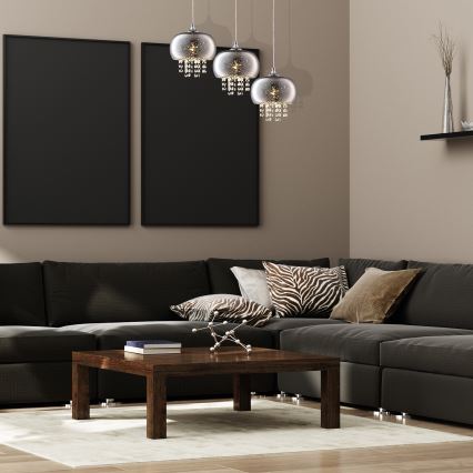 Křišťálový lustr na lanku STARLIGHT 3xE14/40W/230V