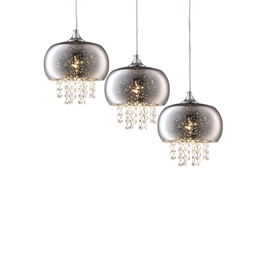 Křišťálový lustr na lanku STARLIGHT 3xE14/40W/230V