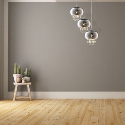 Křišťálový lustr na lanku STARLIGHT 3xE14/40W/230V
