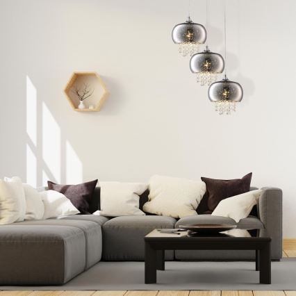 Křišťálový lustr na lanku STARLIGHT 3xE14/40W/230V