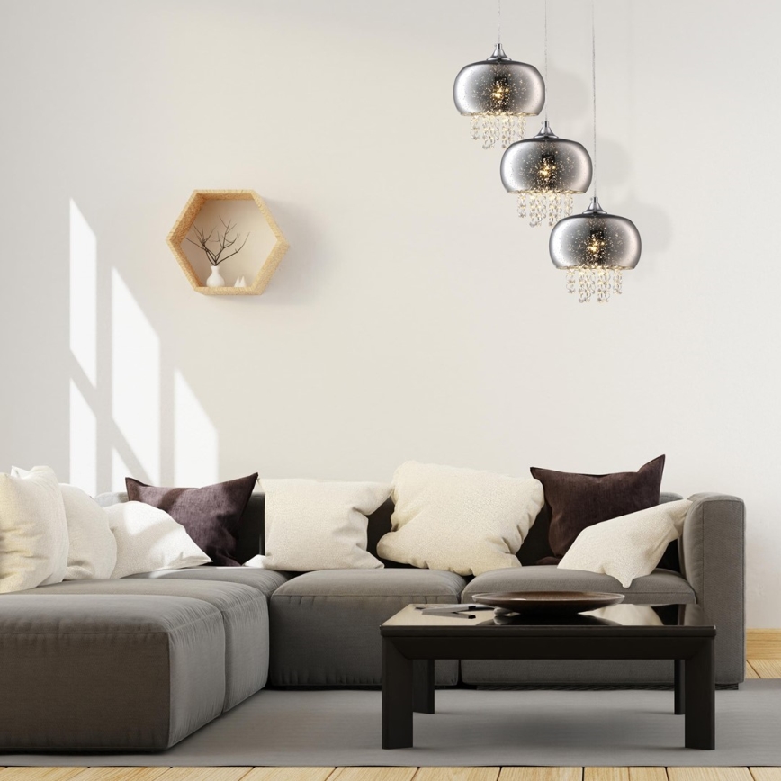 Křišťálový lustr na lanku STARLIGHT 3xE14/40W/230V