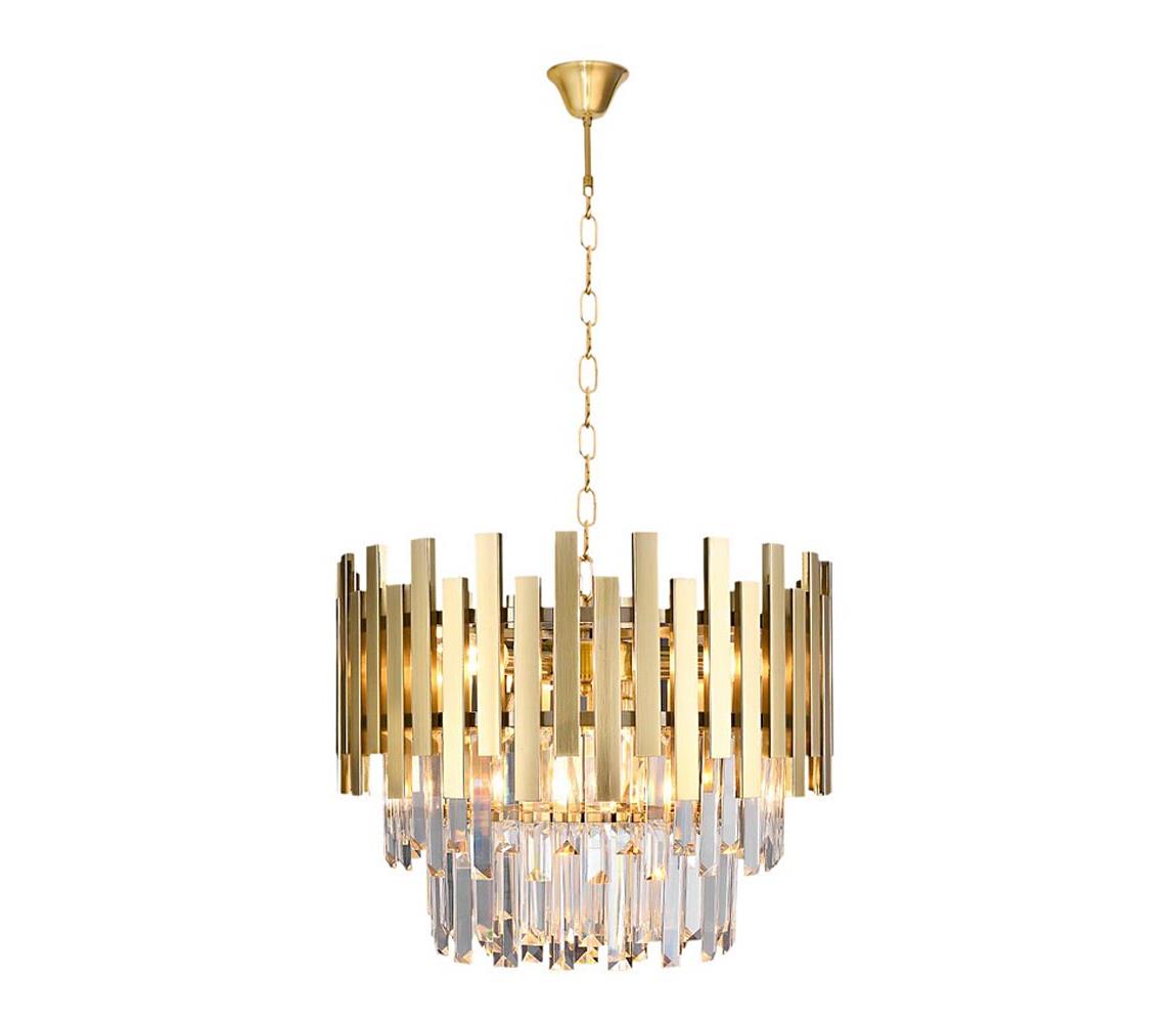 Milagro Křišťálový lustr na řetězu ASPEN GOLD 6xE14/40W/230V MI1075