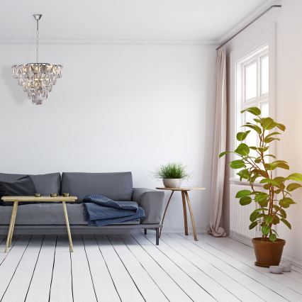 Křišťálový lustr na řetězu CHELSEA 6xE14/40W/230V