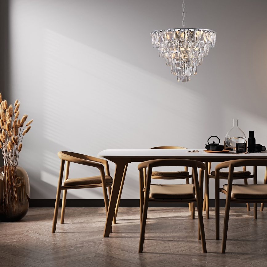 Křišťálový lustr na řetězu CHELSEA 6xE14/40W/230V