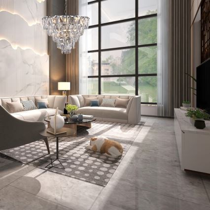 Křišťálový lustr na řetězu CHELSEA 6xE14/40W/230V