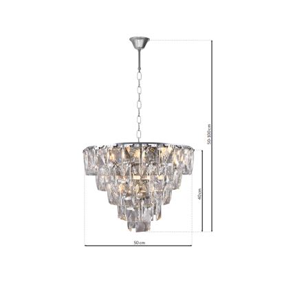 Křišťálový lustr na řetězu CHELSEA 6xE14/40W/230V