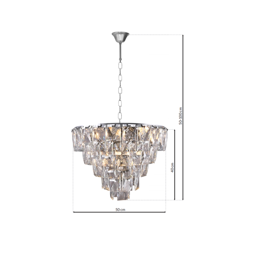 Křišťálový lustr na řetězu CHELSEA 6xE14/40W/230V
