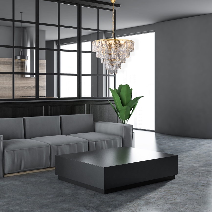 Křišťálový lustr na řetězu CHELSEA 6xE14/40W/230V