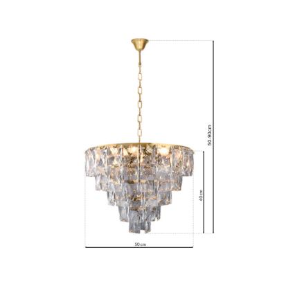 Křišťálový lustr na řetězu CHELSEA 6xE14/40W/230V