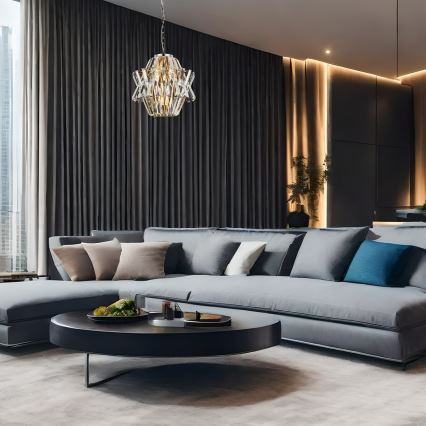 Křišťálový lustr na řetězu CROWN 4xE14/40W/230V lesklý chrom