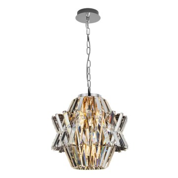 Křišťálový lustr na řetězu CROWN 4xE14/40W/230V lesklý chrom