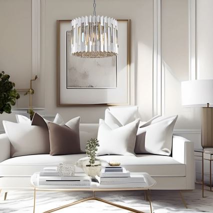 Křišťálový lustr na řetězu RITZ 7xE14/40W/230V lesklý chrom