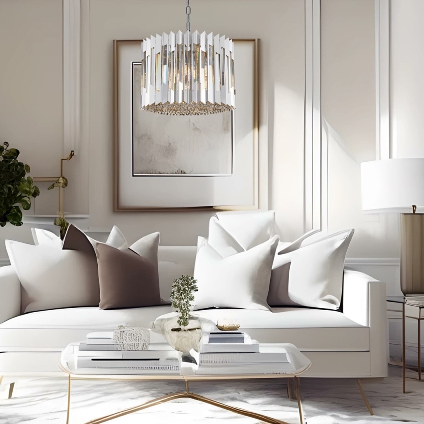 Křišťálový lustr na řetězu RITZ 7xE14/40W/230V lesklý chrom