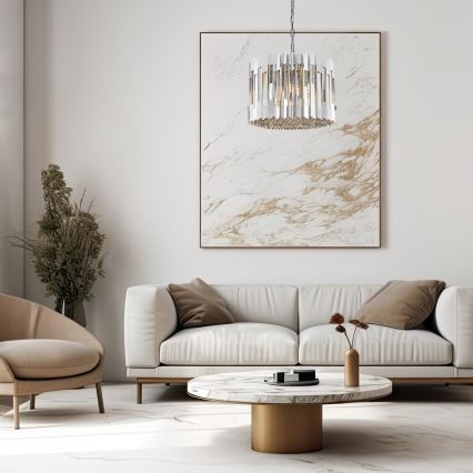 Křišťálový lustr na řetězu RITZ 7xE14/40W/230V lesklý chrom
