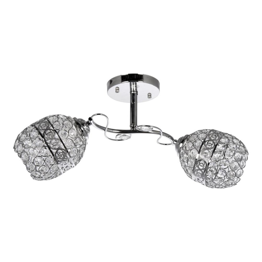 Křišťálový lustr na tyči 2xE27/60W/230V