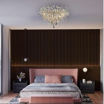 Křišťálový přisazený lustr 12xG9/40W/230V lesklý chrom