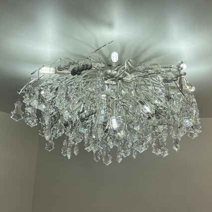 Křišťálový přisazený lustr 12xG9/40W/230V lesklý chrom