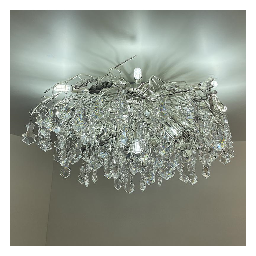Křišťálový přisazený lustr 12xG9/40W/230V lesklý chrom