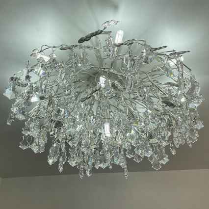 Křišťálový přisazený lustr 12xG9/40W/230V lesklý chrom