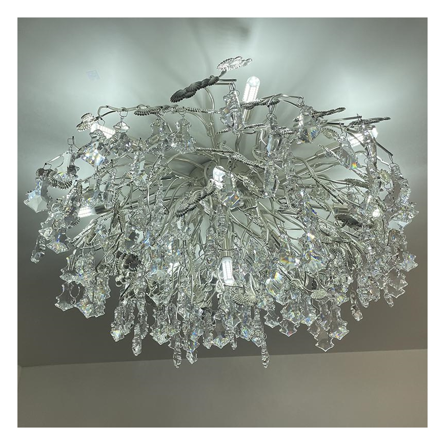 Křišťálový přisazený lustr 12xG9/40W/230V lesklý chrom