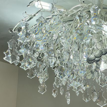Křišťálový přisazený lustr 12xG9/40W/230V lesklý chrom