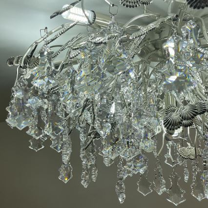 Křišťálový přisazený lustr 12xG9/40W/230V lesklý chrom