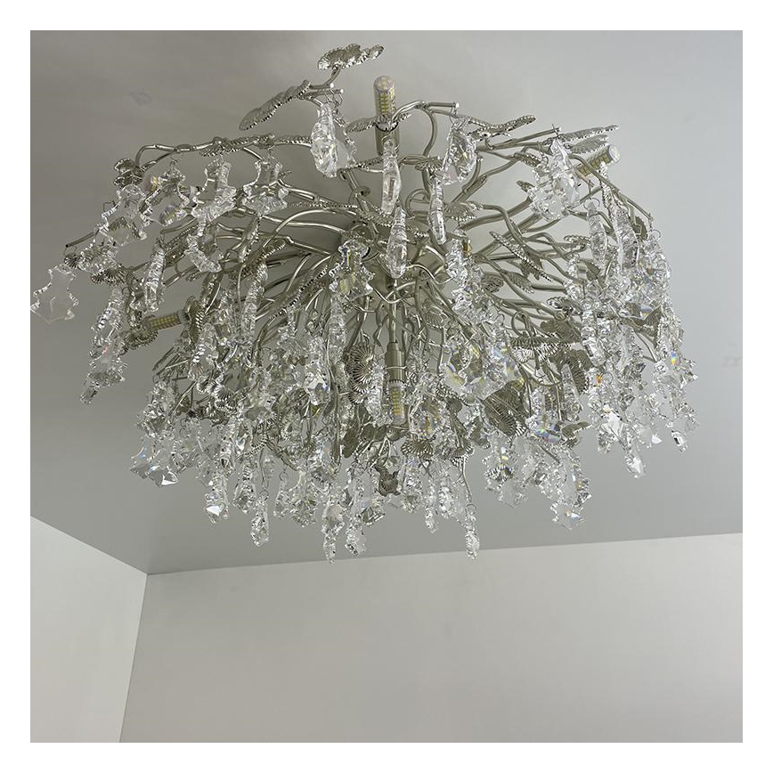 Křišťálový přisazený lustr 12xG9/40W/230V lesklý chrom