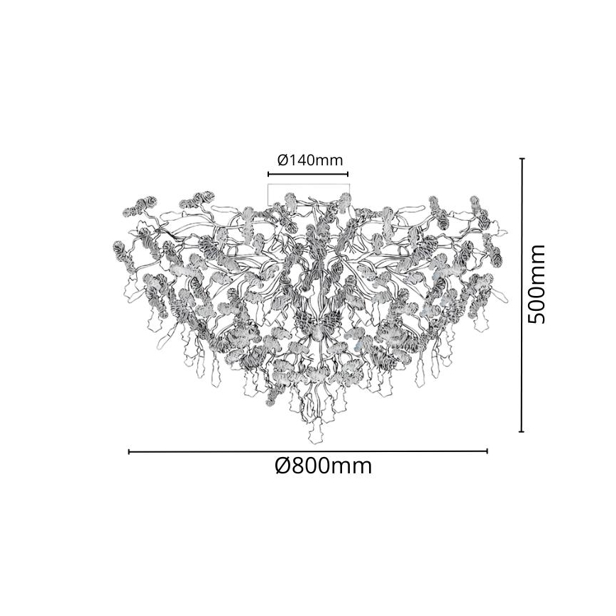 Křišťálový přisazený lustr 12xG9/40W/230V lesklý chrom