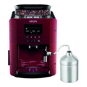 Krups - Automatický kávovar s nádobou na mléko ESSENTIAL 1450W/230V červená