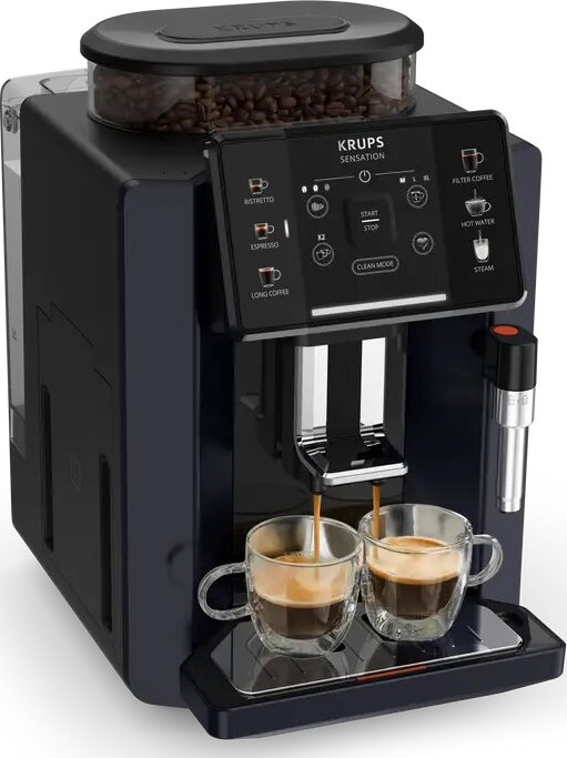 Krups - Automatický kávovar s nádobou na mléko SENSATION 1450W/230V černá