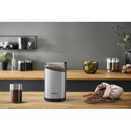 Krups - Elektrický mlýnek na kávu 85g FAST-TOUCH 200W/230V matný chrom