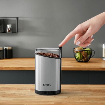 Krups - Elektrický mlýnek na kávu 85g FAST-TOUCH 200W/230V matný chrom