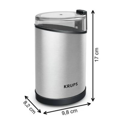 Krups - Elektrický mlýnek na kávu 85g FAST-TOUCH 200W/230V matný chrom