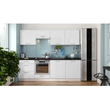 Kuchyňská linka CELESTE 240 cm lesklá bílá