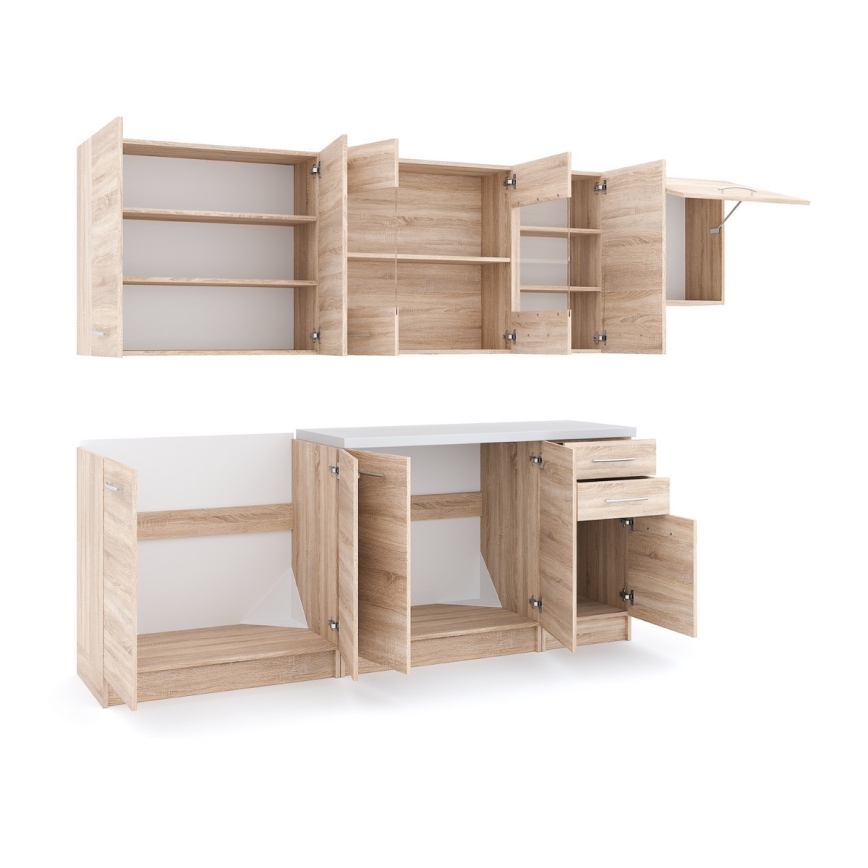 Kuchyňská linka MARISA 260 cm dub sonoma