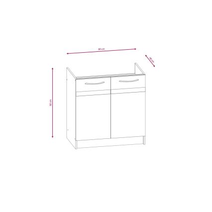 Kuchyňská linka VALERIA 180 cm dub sonoma/hnědá