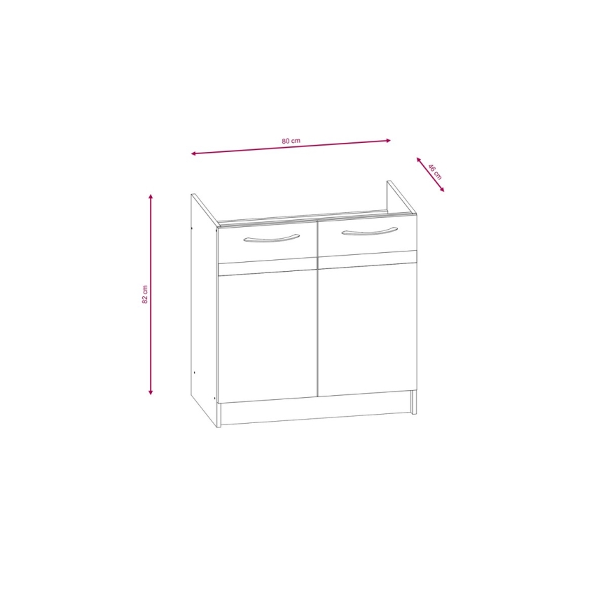 Kuchyňská linka VALERIA 180 cm dub sonoma/hnědá