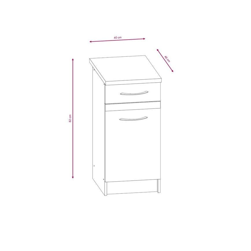 Kuchyňská linka VALERIA 180 cm dub sonoma/hnědá