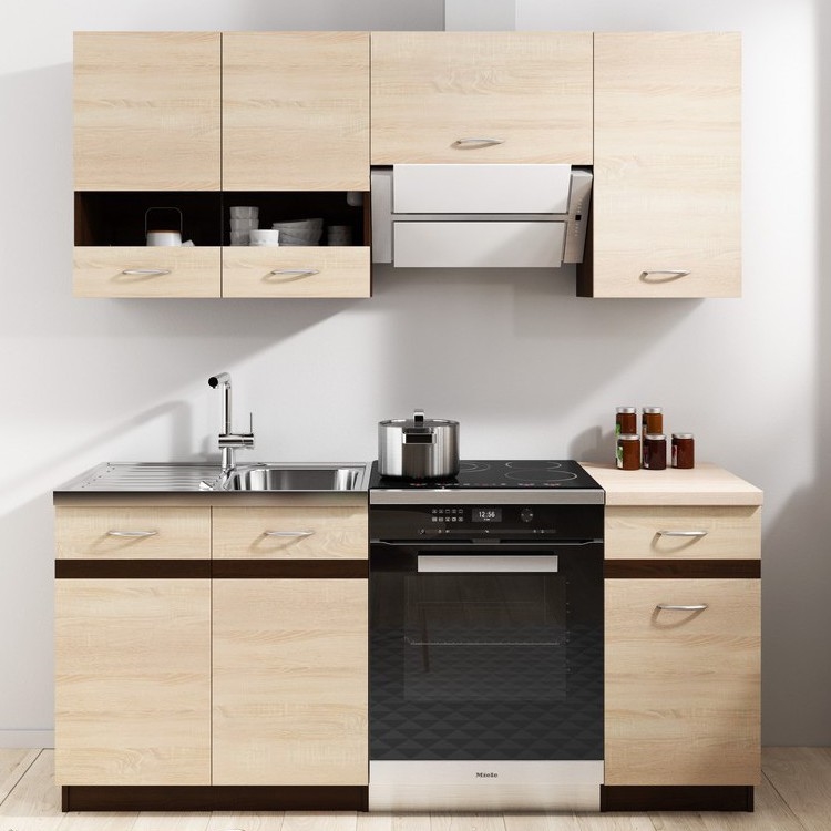 Kuchyňská linka VALERIA 180 cm hnědá/dub sonoma