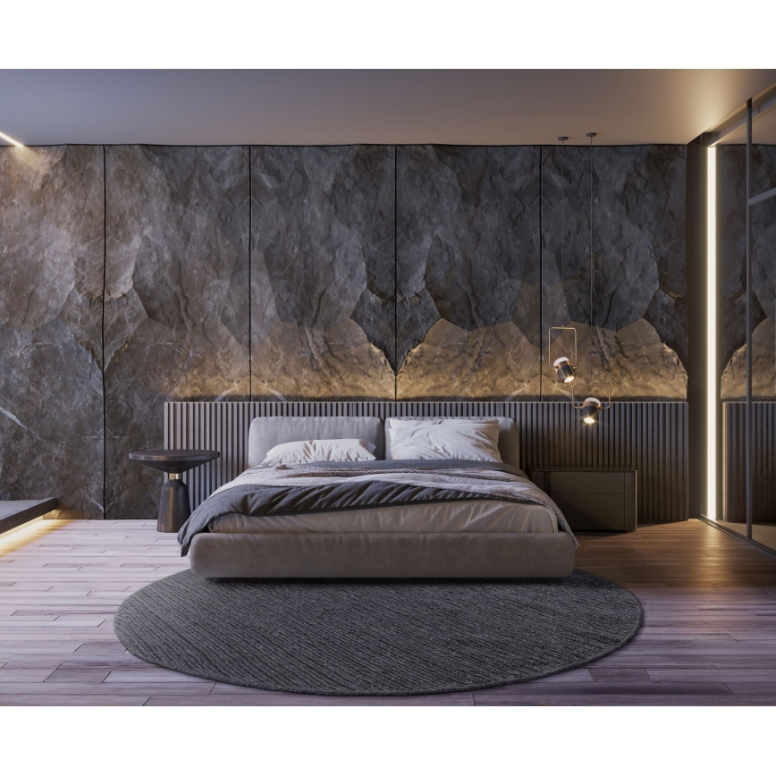 Kulatý koberec FIR WOOL 160 cm 2600 g/m2 antracit/přírodní