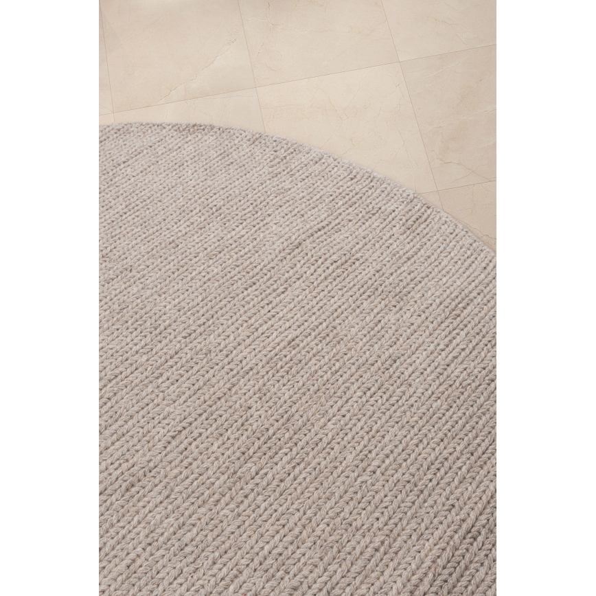 Kulatý koberec FIR WOOL 160 cm 2600 g/m2 béžová/přírodní