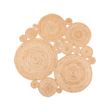 Kulatý koberec JUTA 140 cm béžová/přírodní