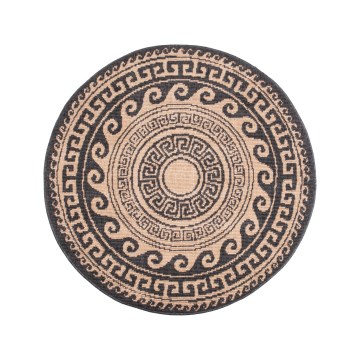 Kulatý venkovní koberec DELMAR 80 cm hnědá/béžová