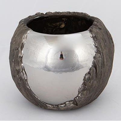Květináč pr. 18,5 cm stříbrná/hnědá