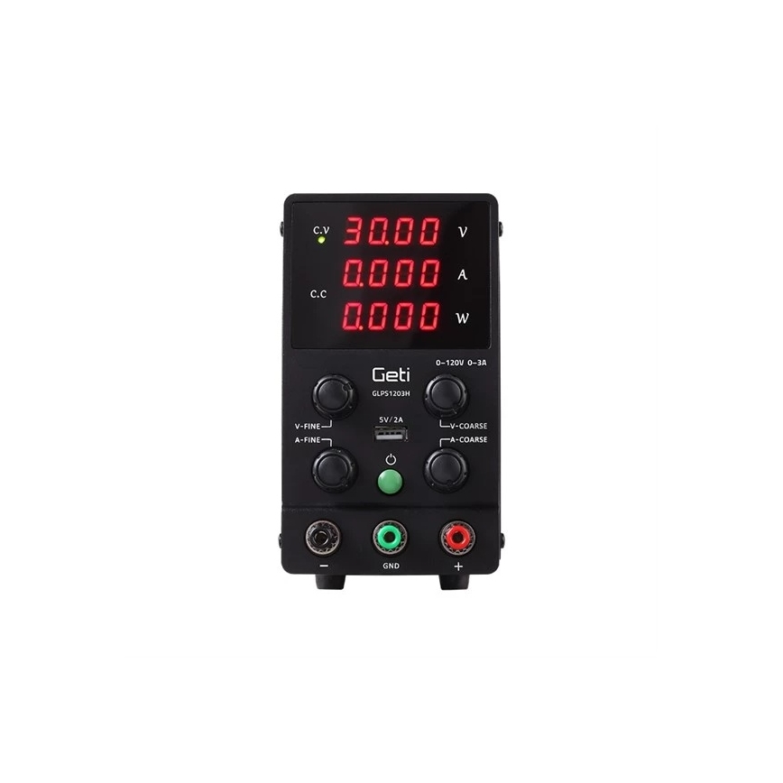 Laboratorní zdroj GETI GLPS1203H 0-120V/0-3A