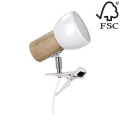 Lampa s klipem SVENDA 1xE27/60W/230V bříza – FSC certifikováno