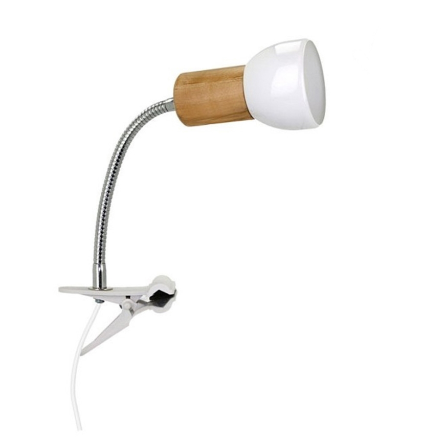 Lampa s klipem SVENDA 1xE27/60W/230V bříza