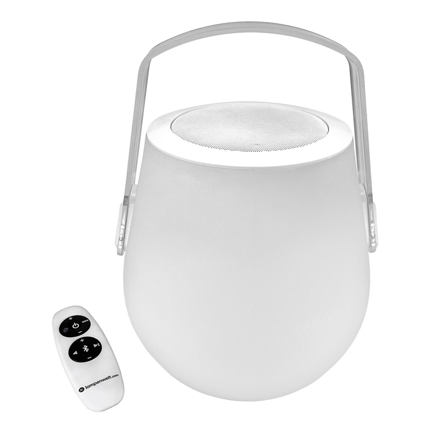 Lampenwelt - LED RGB Stmívatelná stolní lampa s reproduktorem LED/3W/3,7V Bluetooth 2000 mAh IP44 + dálkové ovládání