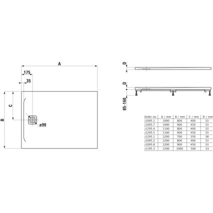 LAUFEN H2109580000001 - Sprchová vanička obdélníková PRO 120x90 cm marbond/bílá